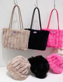 Faux Fur Bag and Cap Set