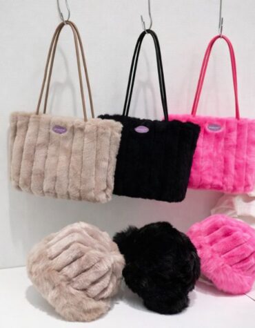 Faux Fur Bag and Cap Set