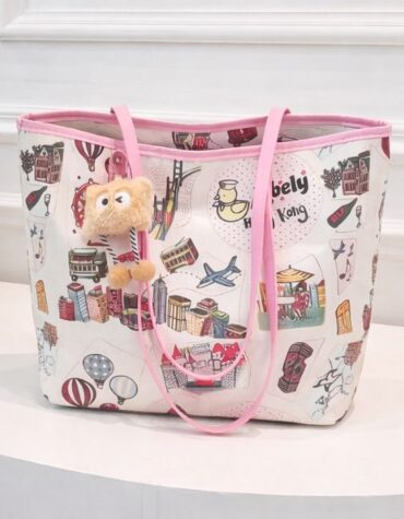 Cute Travel Print Tote Bag