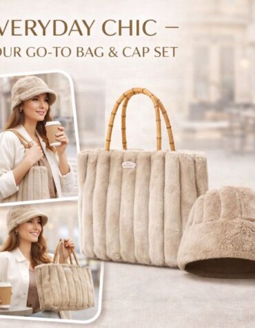 Faux Fur Bag and Cap Set
